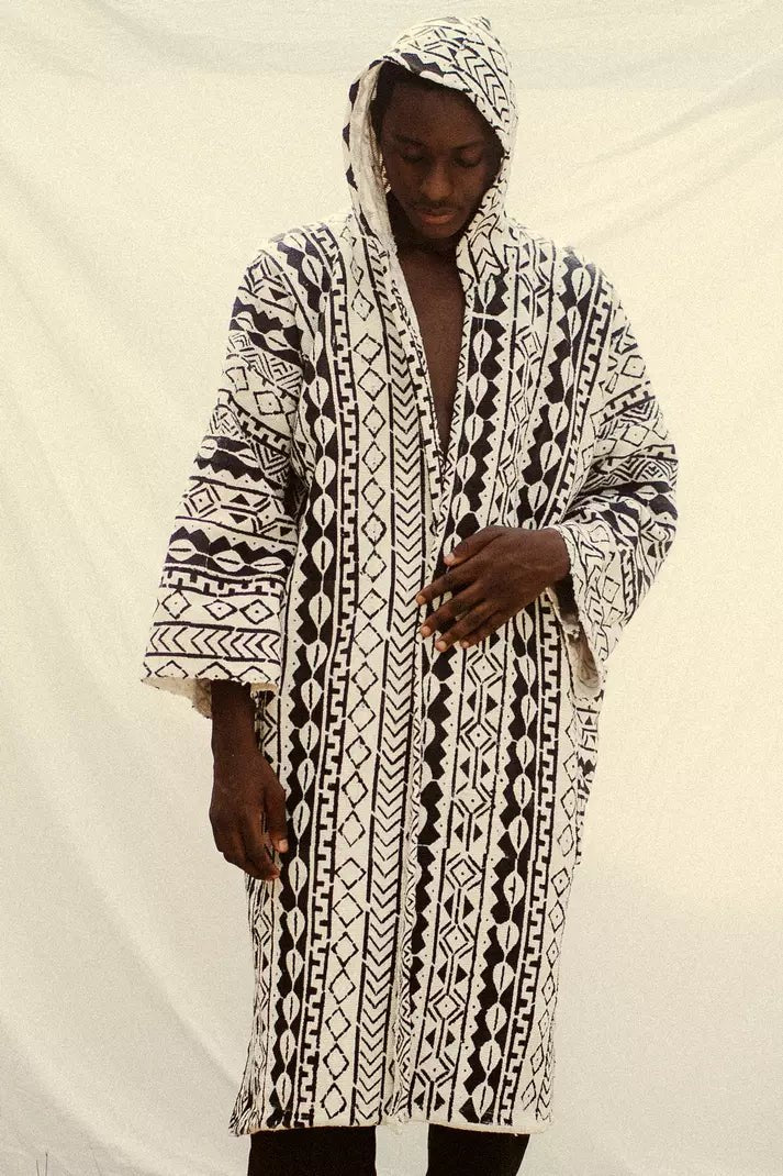 Bird Hill Hooded Bogolan Cloak#african_fabric_ghana#