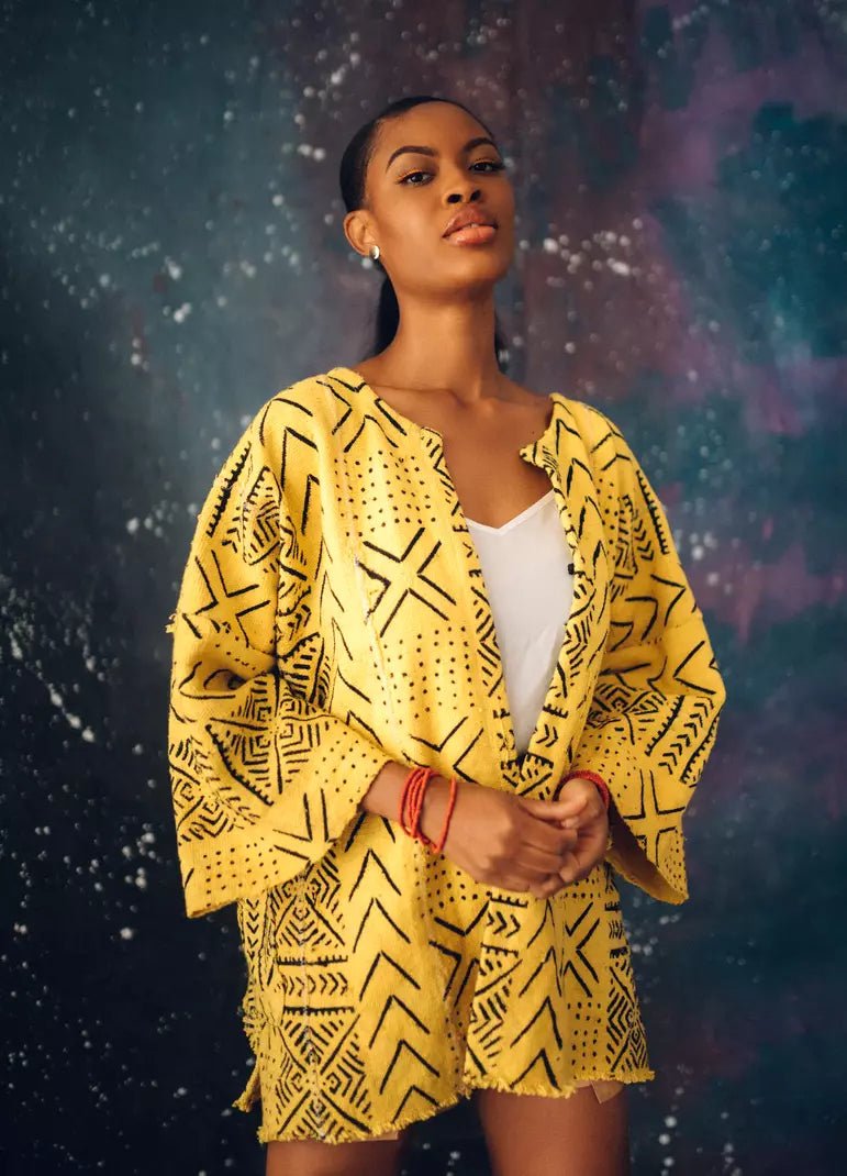 Birds In Bloom Bogolan Cloak( Pre - Order)#african_fabric_ghana#