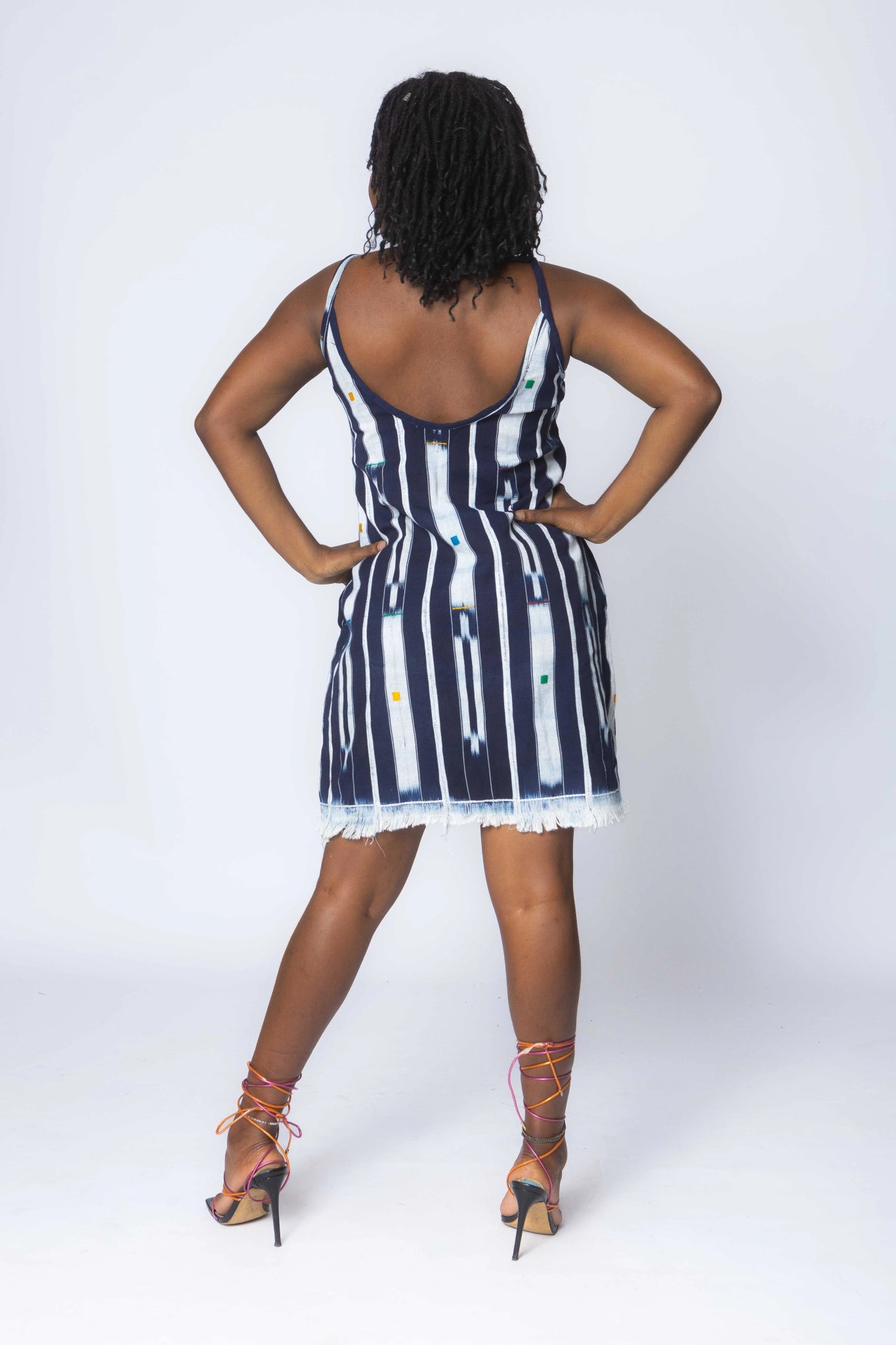 Blue Bubble Backless Baulé Dress#african_fabric_ghana#