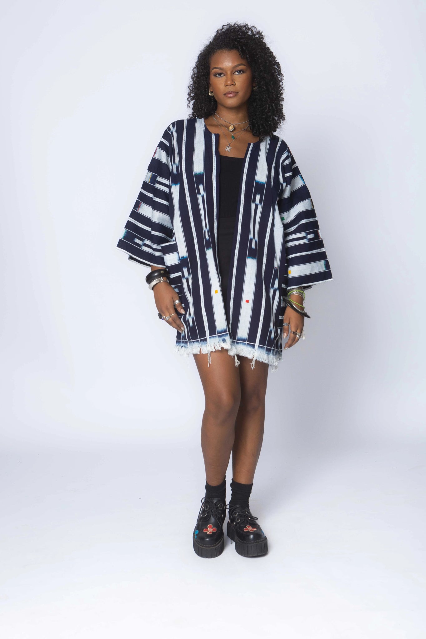 Blue Bubble Baulé Cloak#african_fabric_ghana#