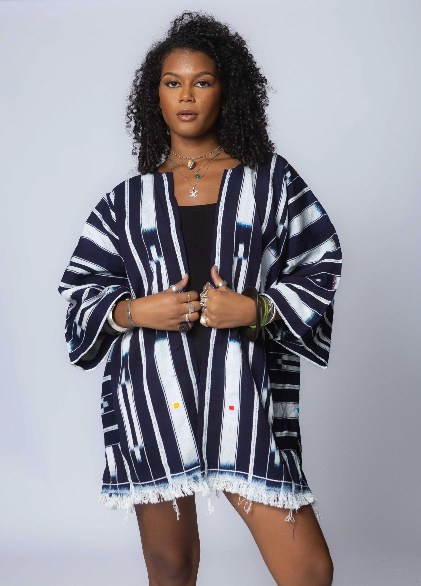 Blue Bubble Baulé Cloak#african_fabric_ghana#