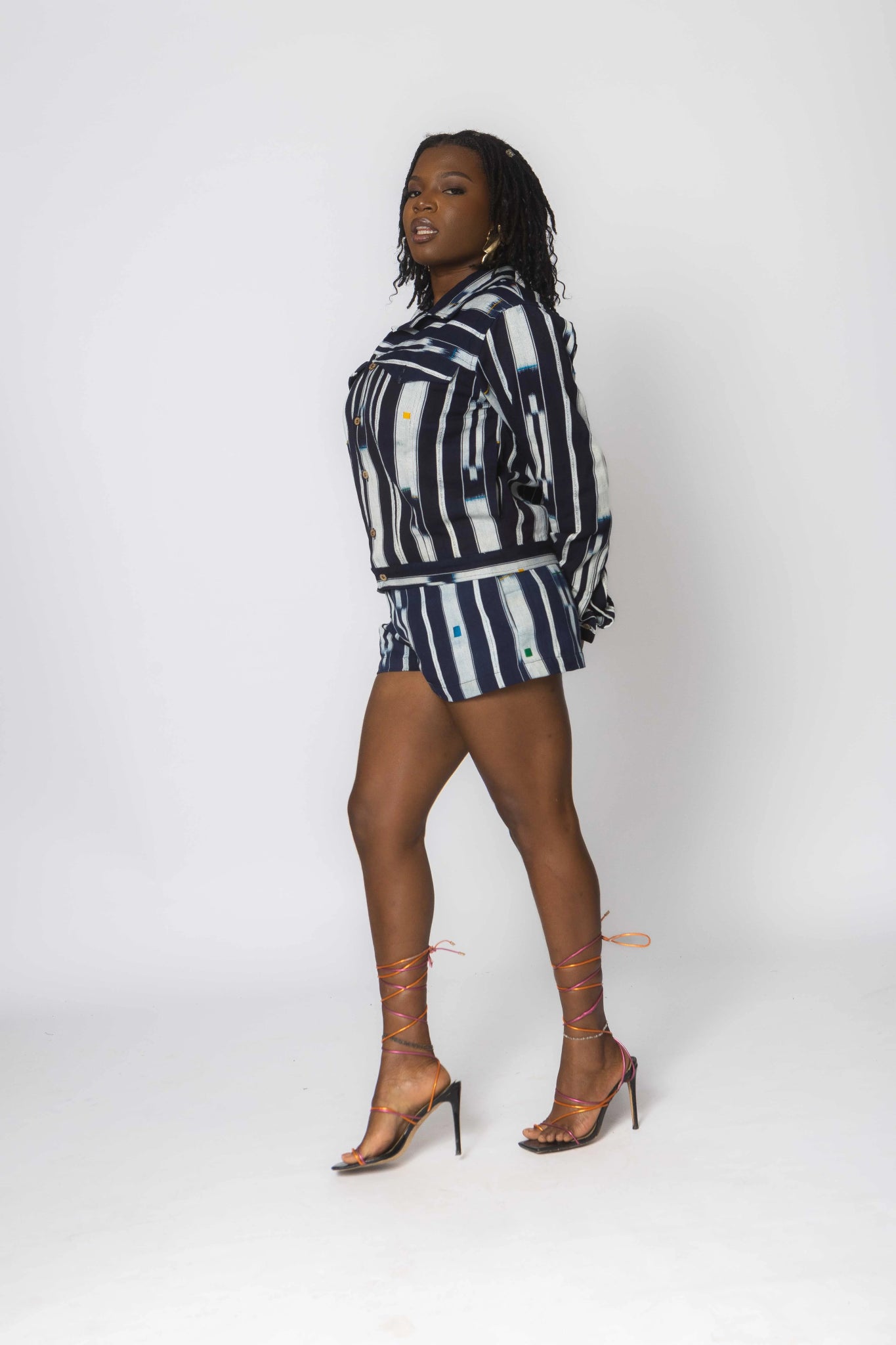 Blue Bubble Baulé Jacket#african_fabric_ghana#