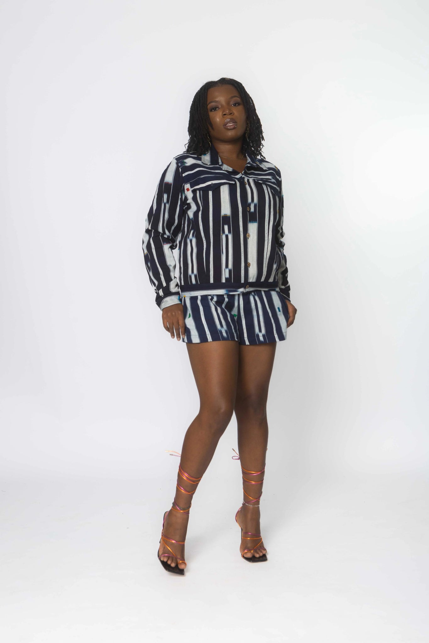 Blue Bubble Baulé Jacket#african_fabric_ghana#