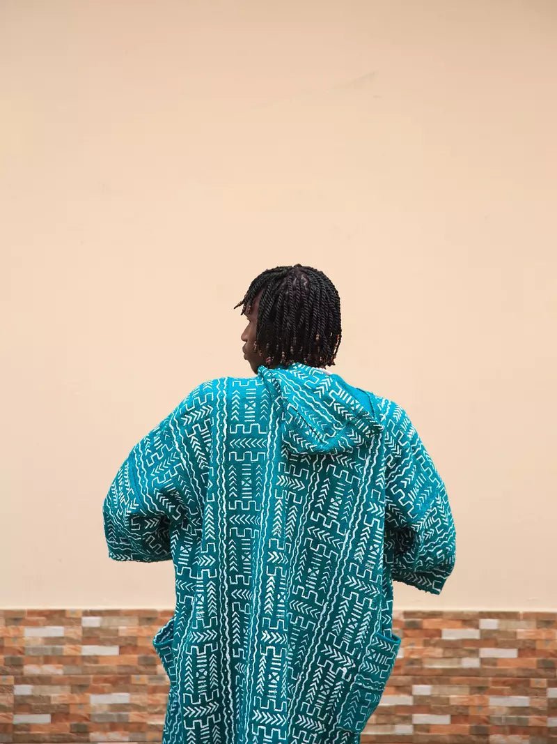 Brick Road Hooded Bogolan Cloak#african_fabric_ghana#