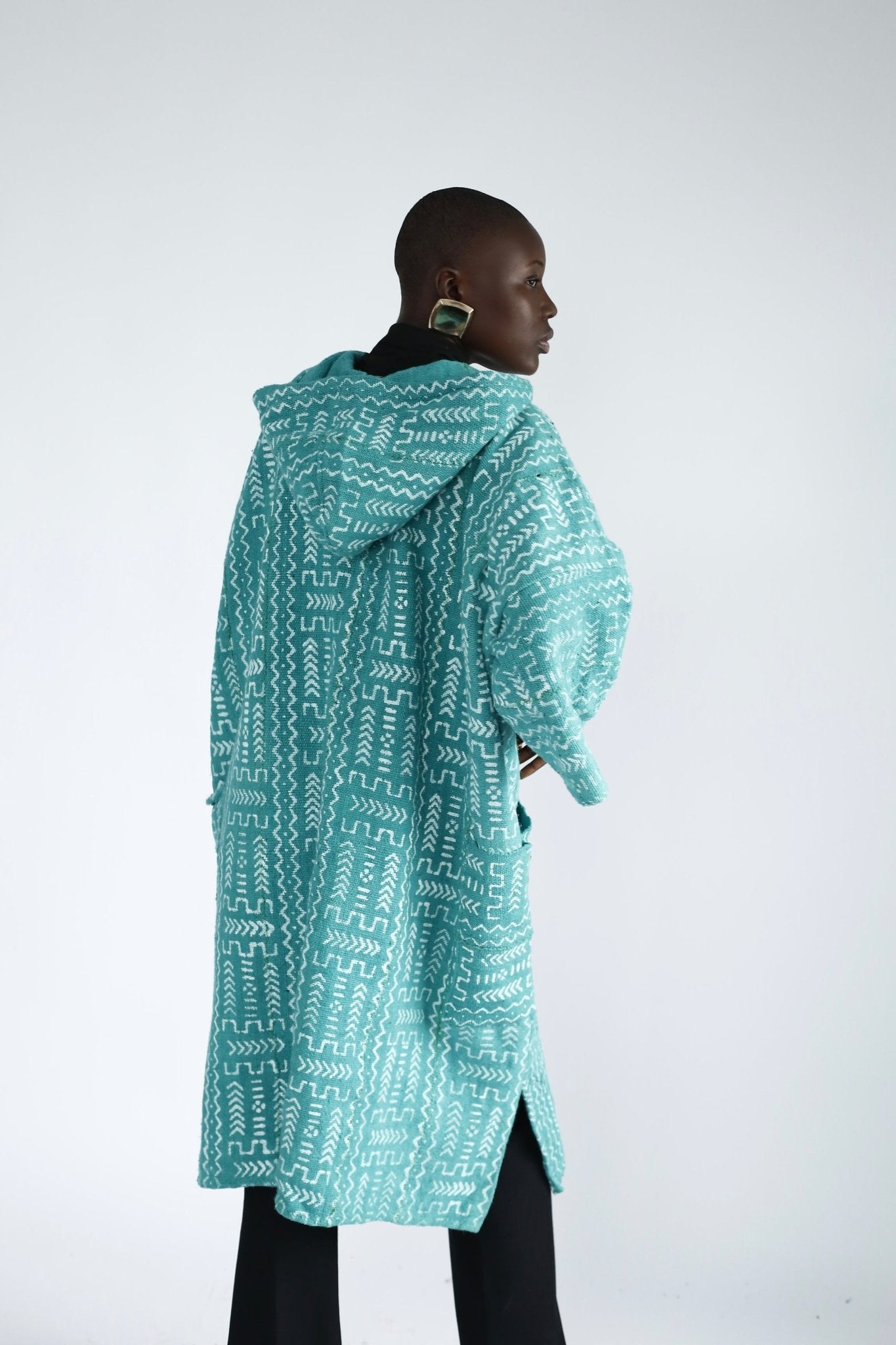 Brick Road Hooded Bogolan Cloak#african_fabric_ghana#