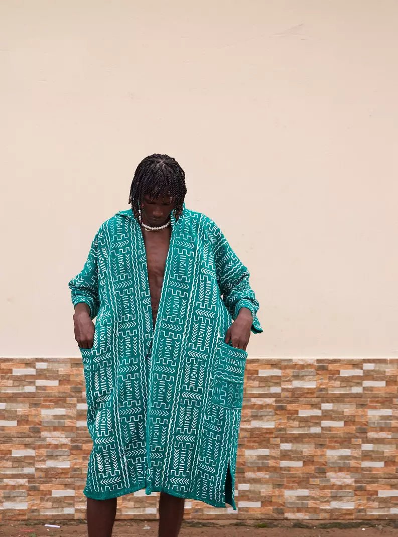 Brick Road Hooded Bogolan Cloak#african_fabric_ghana#