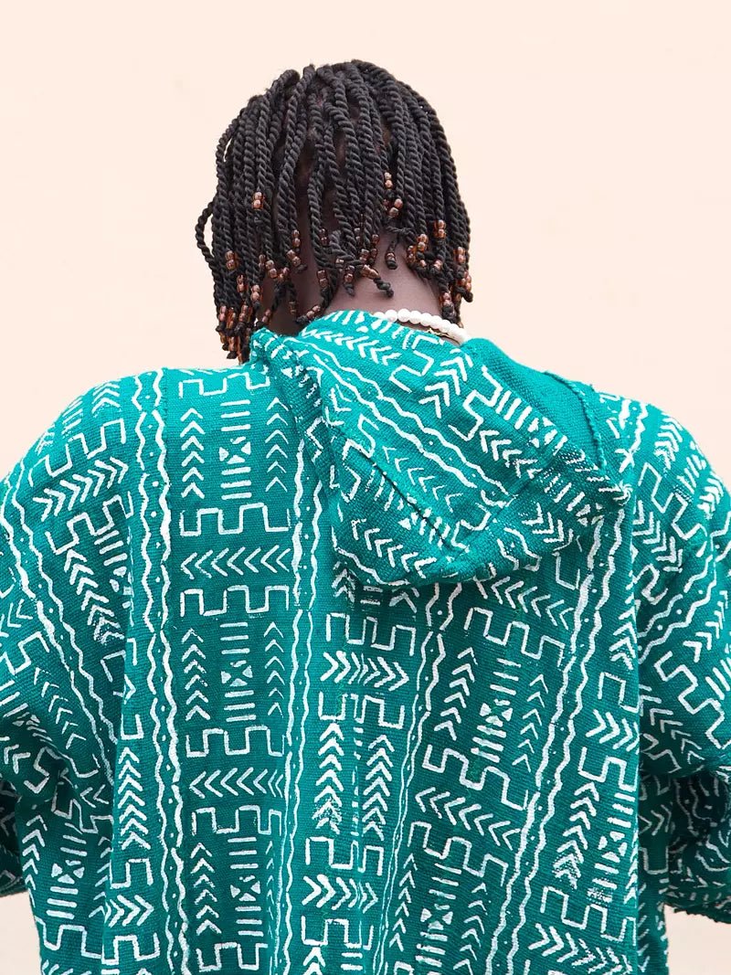 Brick Road Hooded Bogolan Cloak#african_fabric_ghana#