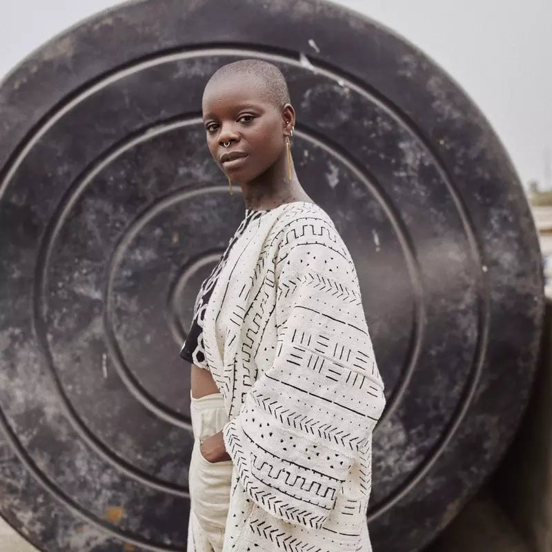 Candy Cane Bogolan Cloak (Pre - Order)#african_fabric_ghana#
