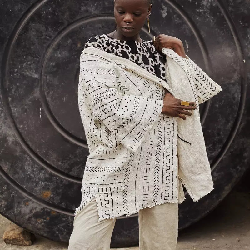 Candy Cane Bogolan Cloak (Pre - Order)#african_fabric_ghana#