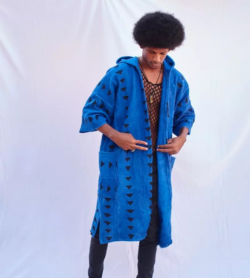 Circles Hooded Bogolan Cloak#african_fabric_ghana#