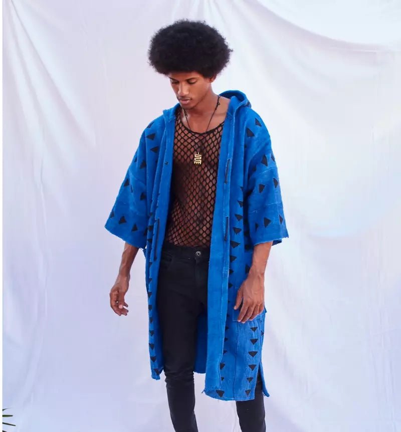 Circles Hooded Bogolan Cloak#african_fabric_ghana#