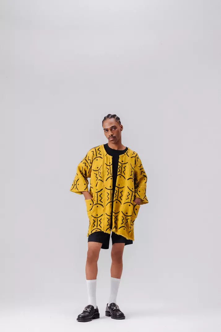 Citrine Bogolan Cloak#african_fabric_ghana#