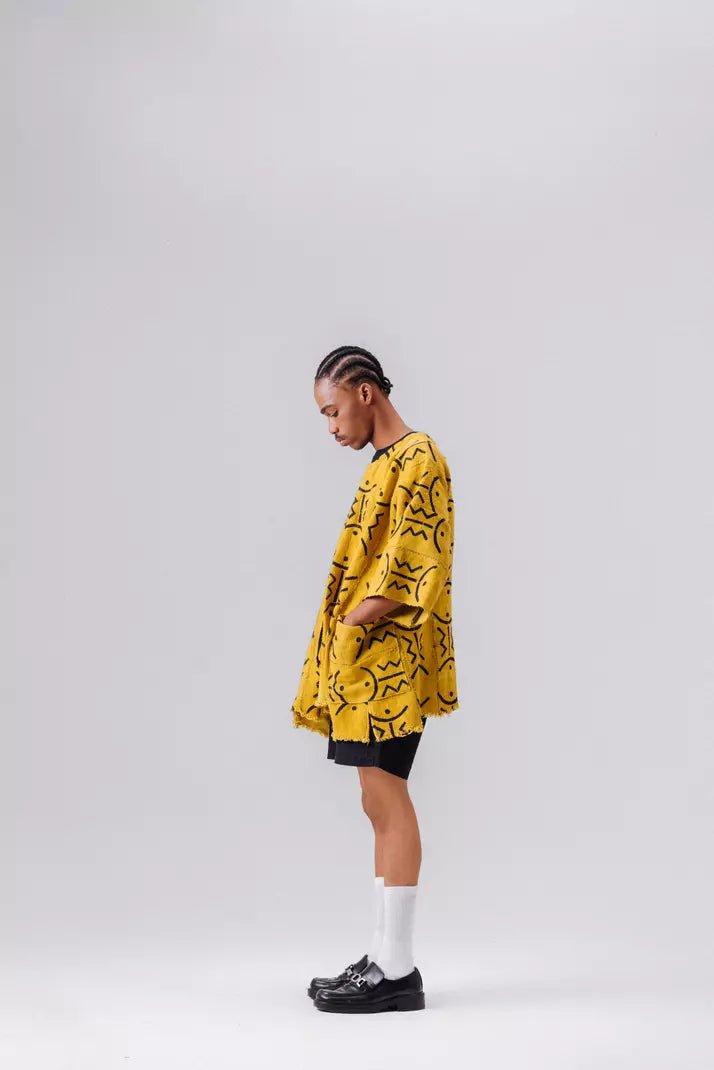 Citrine Bogolan Cloak#african_fabric_ghana#
