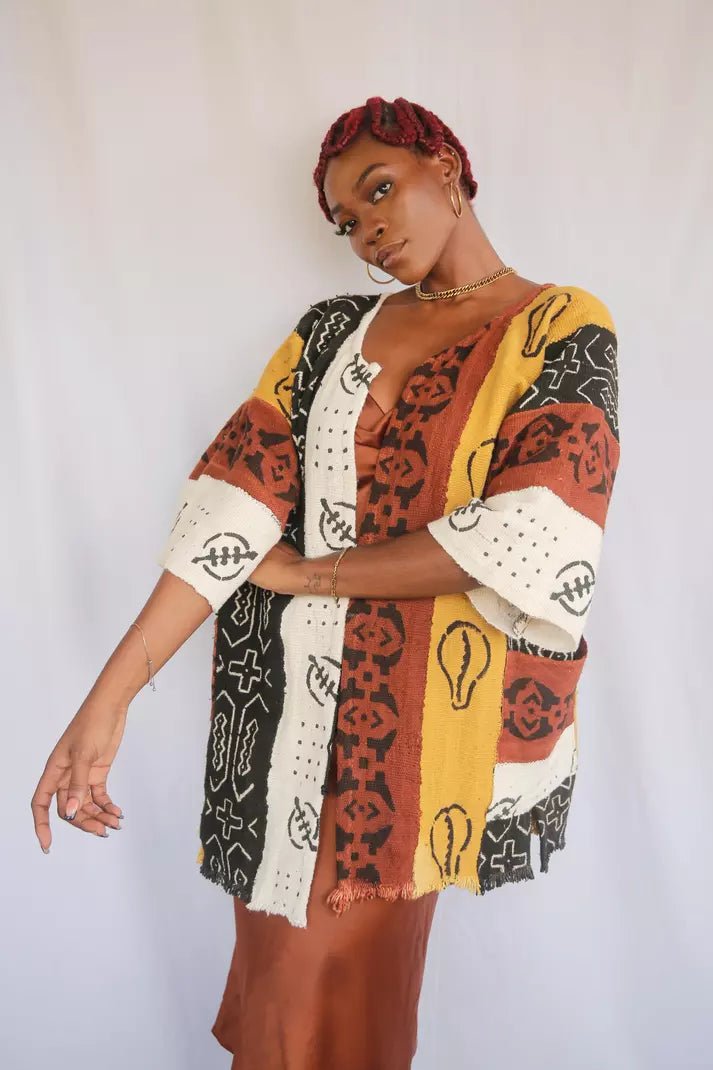 Collision Bogolan Cloak (Pre - Order)#african_fabric_ghana#
