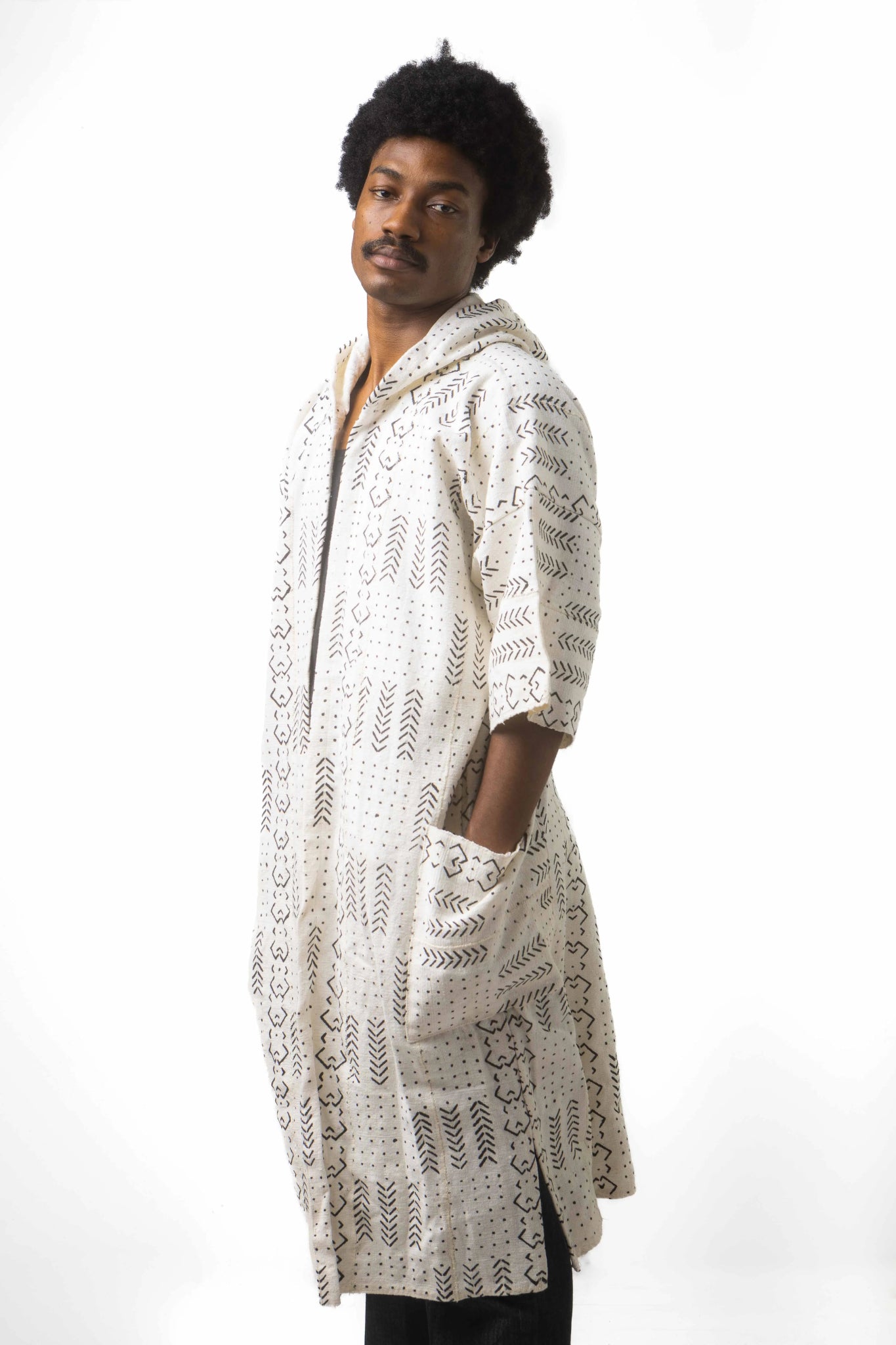 Comet Hooded Bogolan Cloak#african_fabric_ghana#