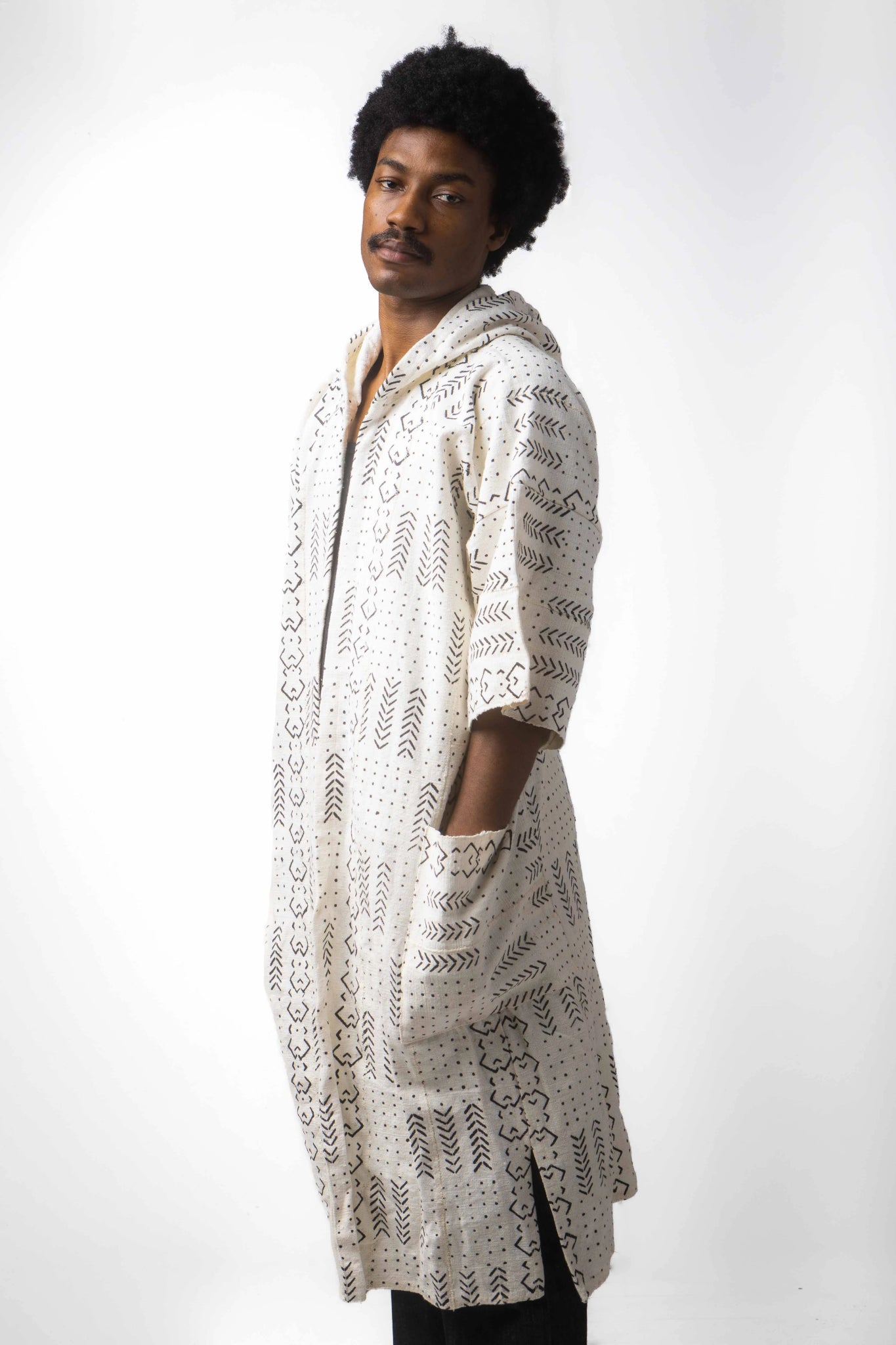 Comet Hooded Bogolan Cloak#african_fabric_ghana#