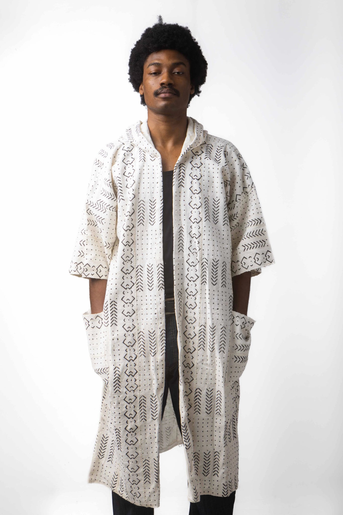 Comet Hooded Bogolan Cloak#african_fabric_ghana#