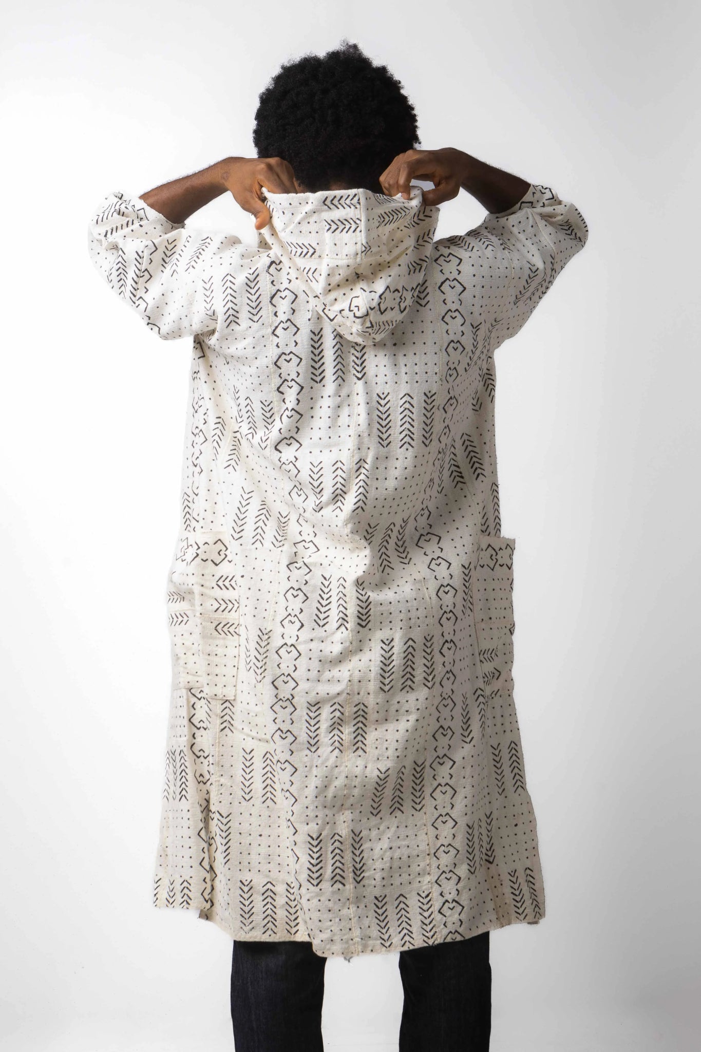 Comet Hooded Bogolan Cloak#african_fabric_ghana#