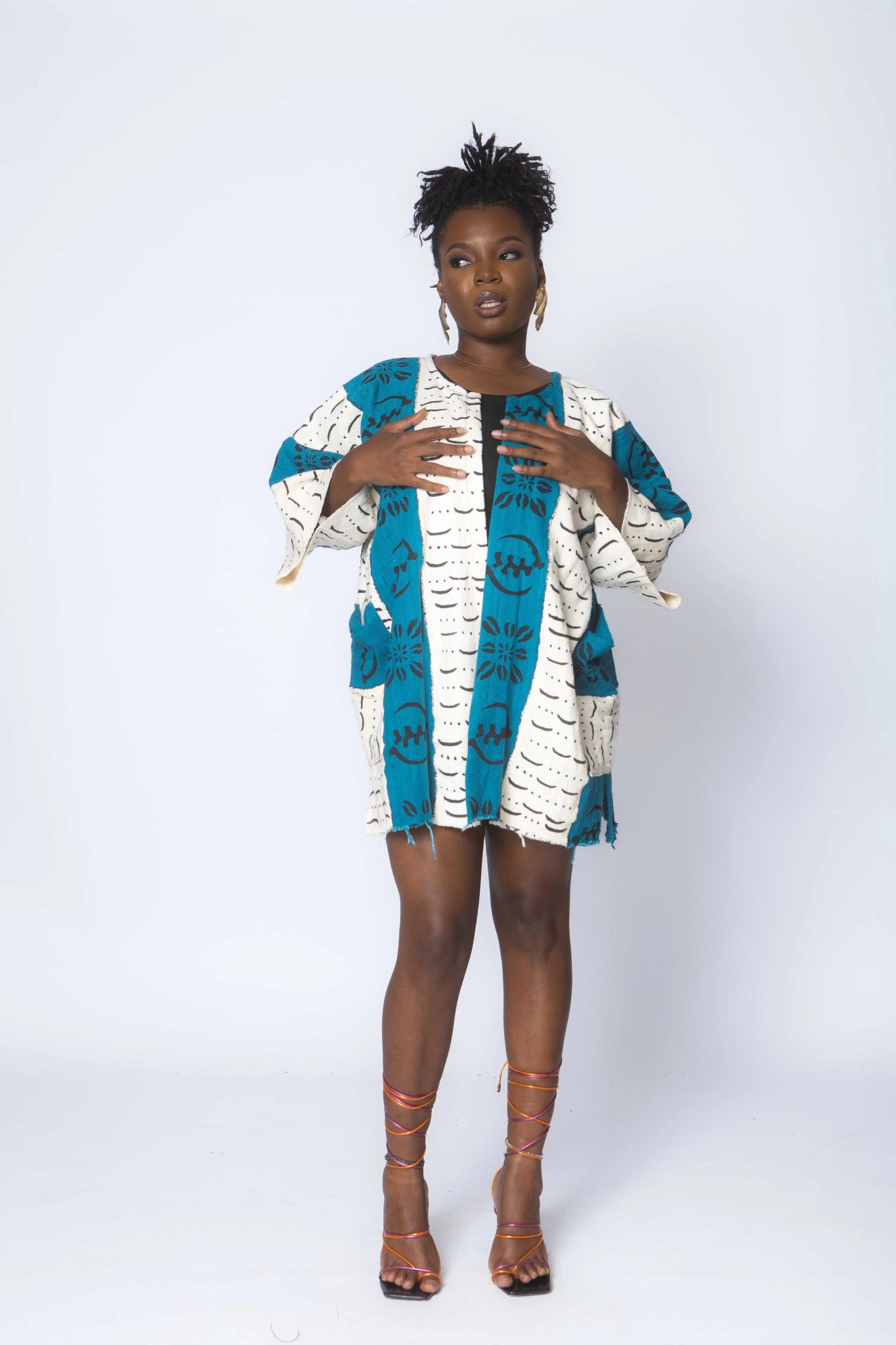 Cosmic Warrior Bogolan Cloak#african_fabric_ghana#