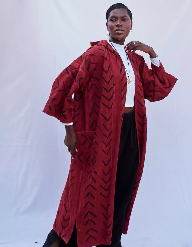 Crescendo Hooded Bogolan Cloak#african_fabric_ghana#