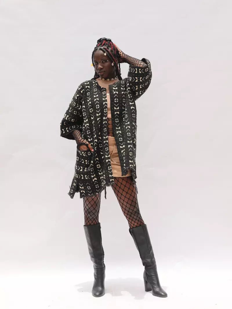 Django Jane Bogolan Cloak (Pre - Order)#african_fabric_ghana#