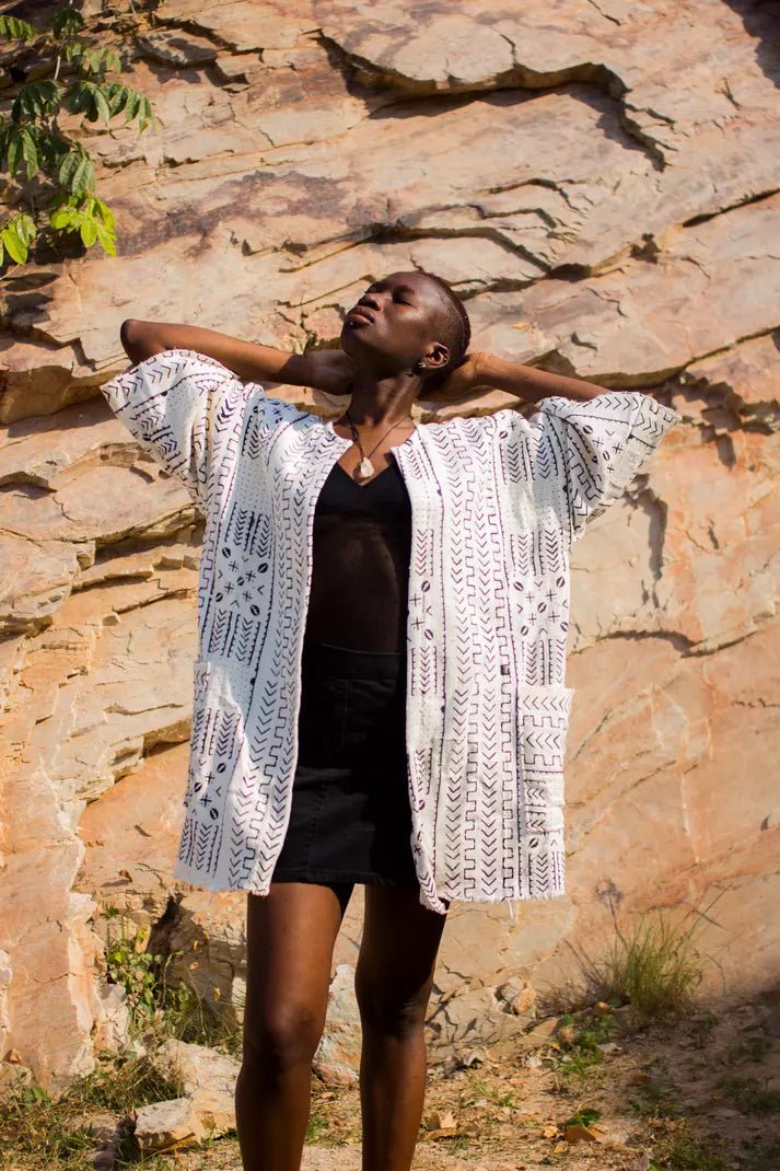 Doves In The Wind Bogolan Cloak (Pre - Order)#african_fabric_ghana#