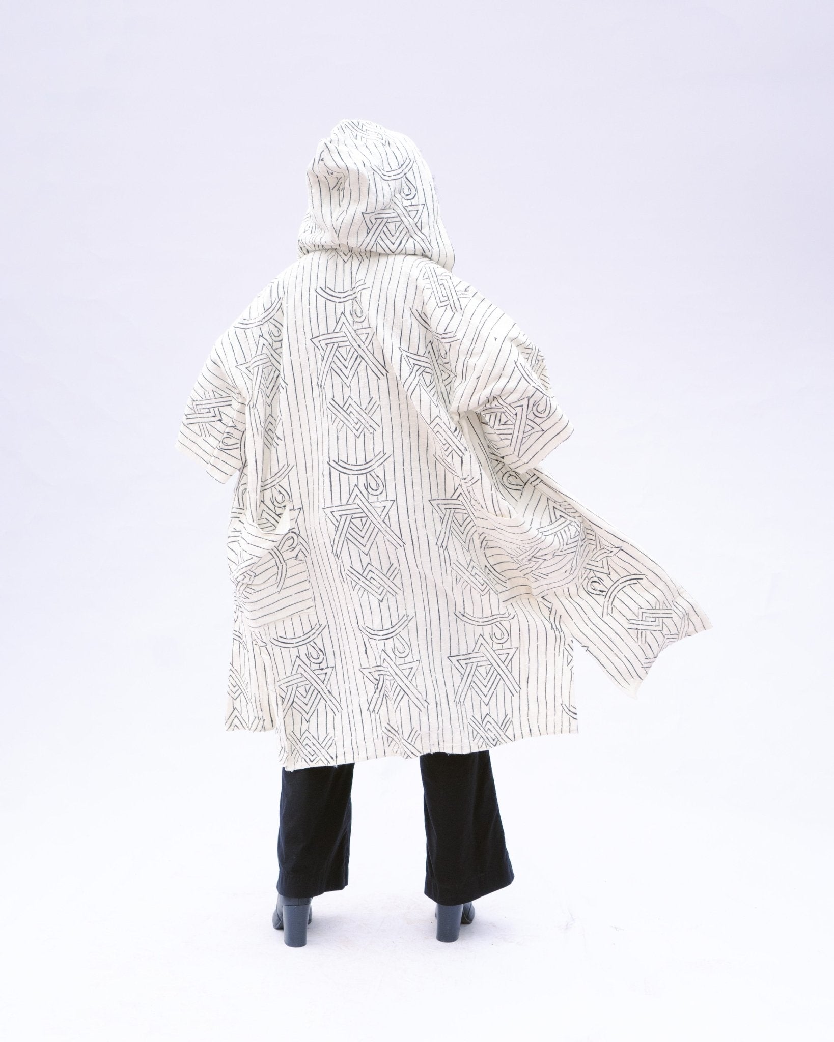 Dreamweaver Hooded Bogolan Cloak#african_fabric_ghana#