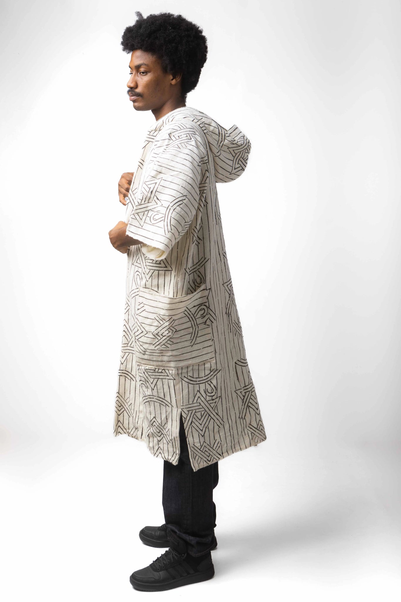 Dreamweaver Hooded Bogolan Cloak#african_fabric_ghana#