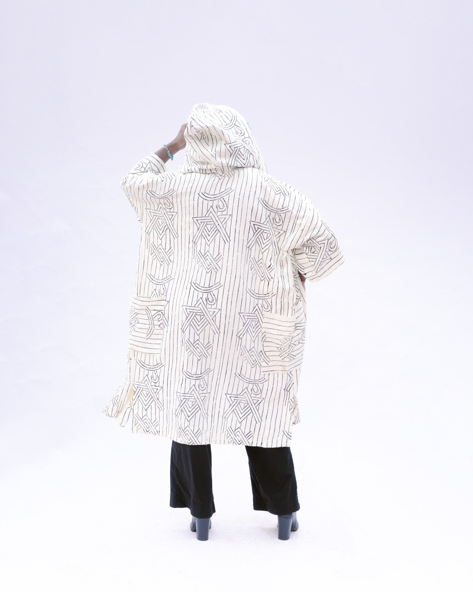 Dreamweaver Hooded Bogolan Cloak#african_fabric_ghana#