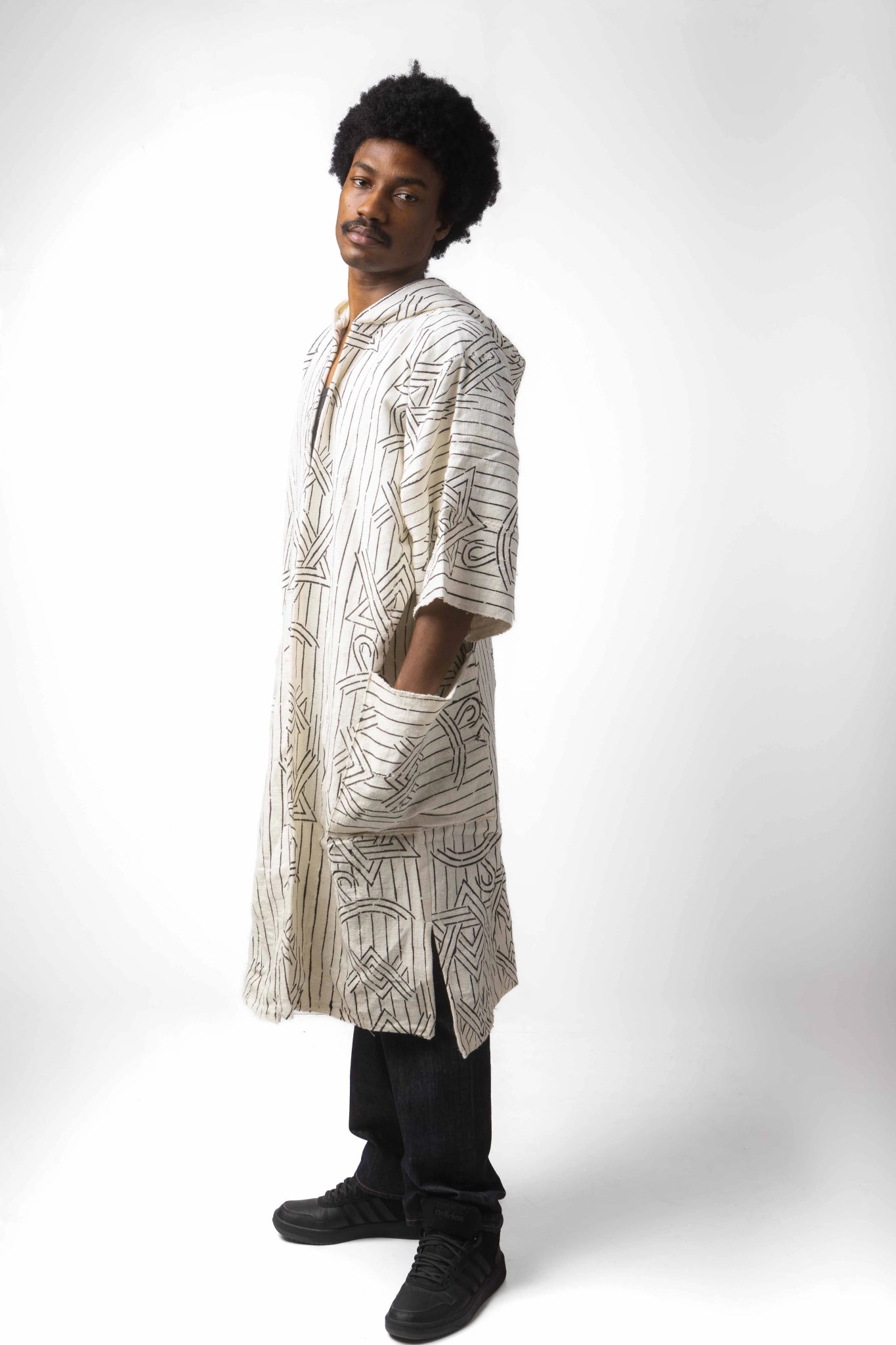 Dreamweaver Hooded Bogolan Cloak#african_fabric_ghana#