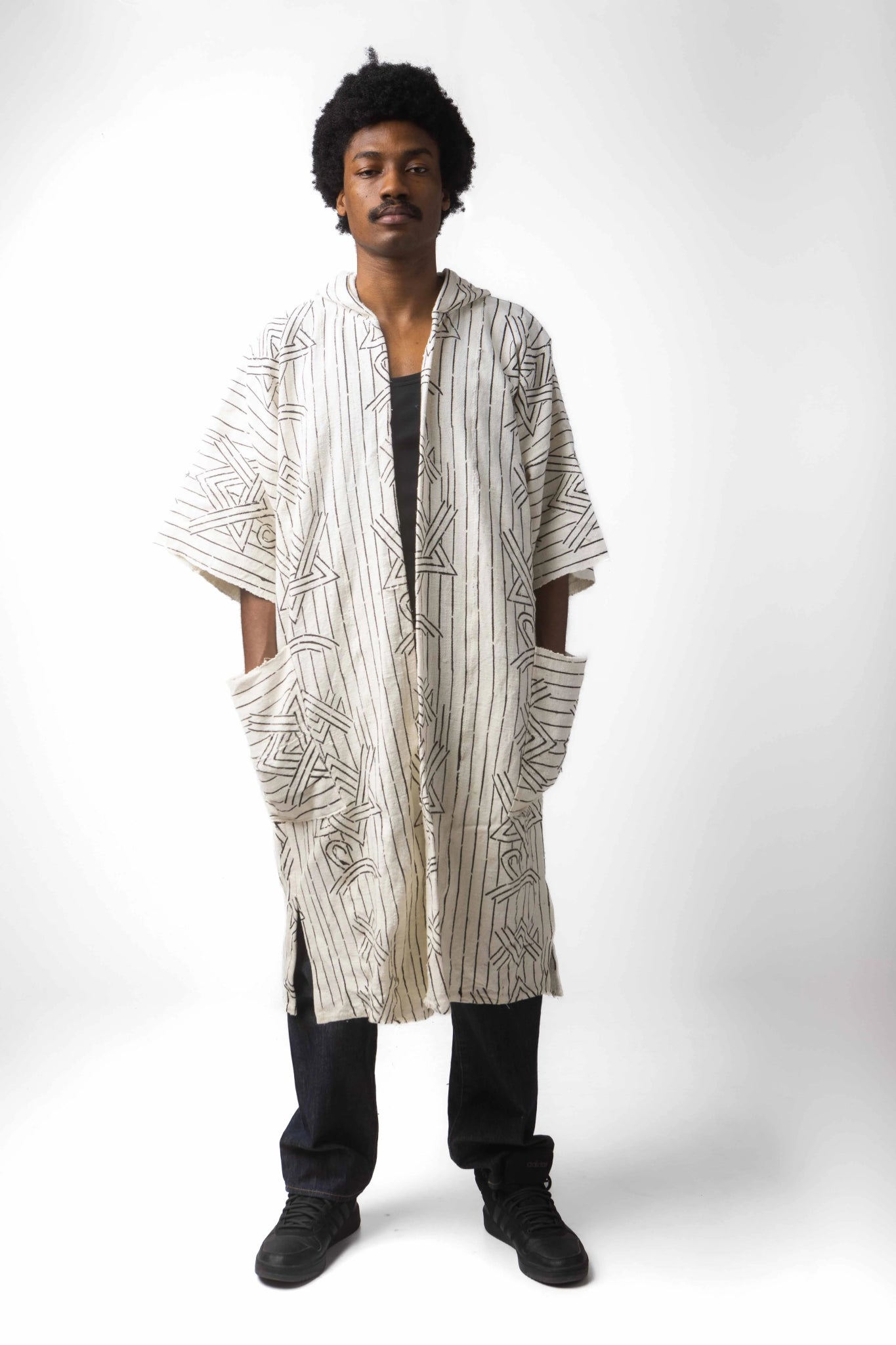 Dreamweaver Hooded Bogolan Cloak#african_fabric_ghana#