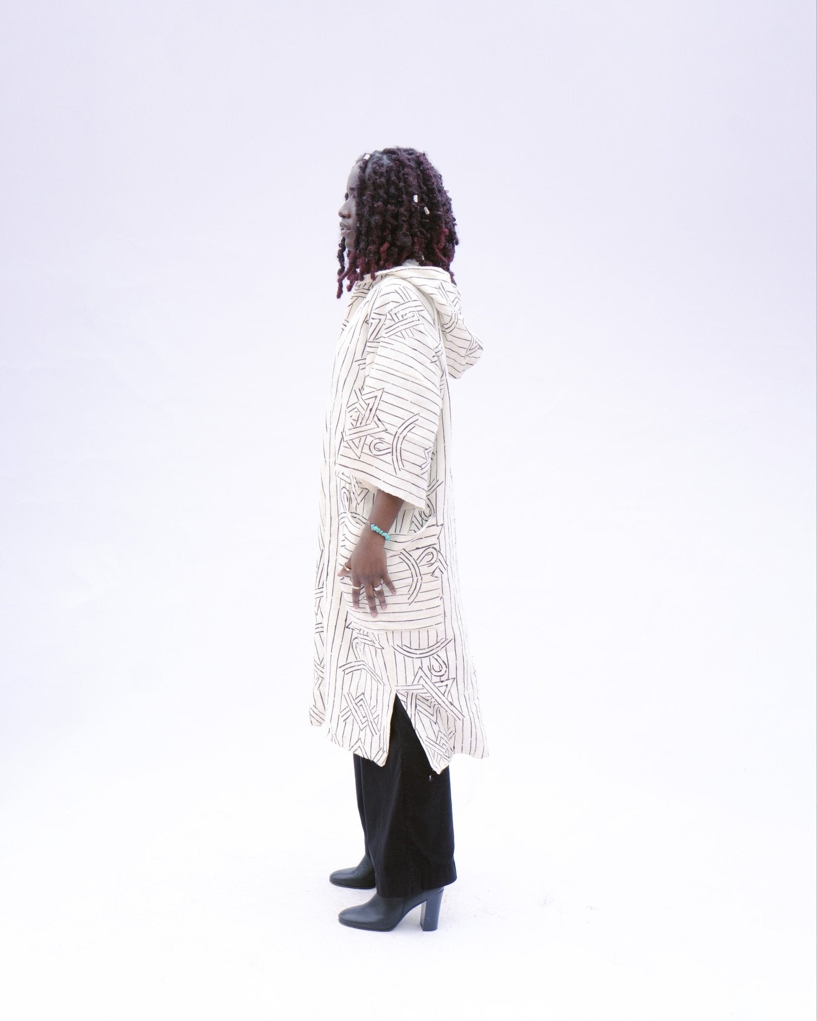 Dreamweaver Hooded Bogolan Cloak#african_fabric_ghana#