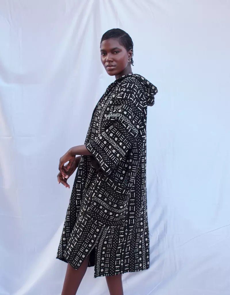 Early Bird Hooded Bogolan Cloak#african_fabric_ghana#