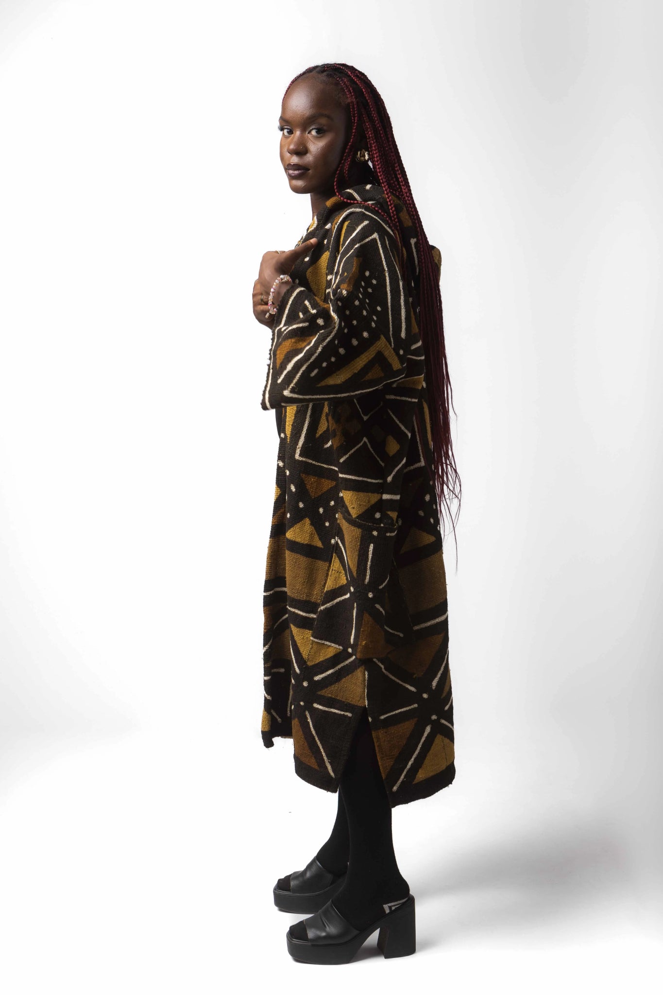 Earthenware Hooded Bogolan Cloak (Pre - Order)#african_fabric_ghana#