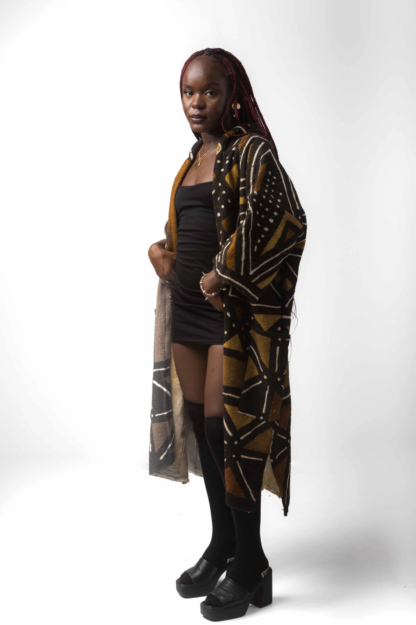 Earthenware Hooded Bogolan Cloak (Pre - Order)#african_fabric_ghana#