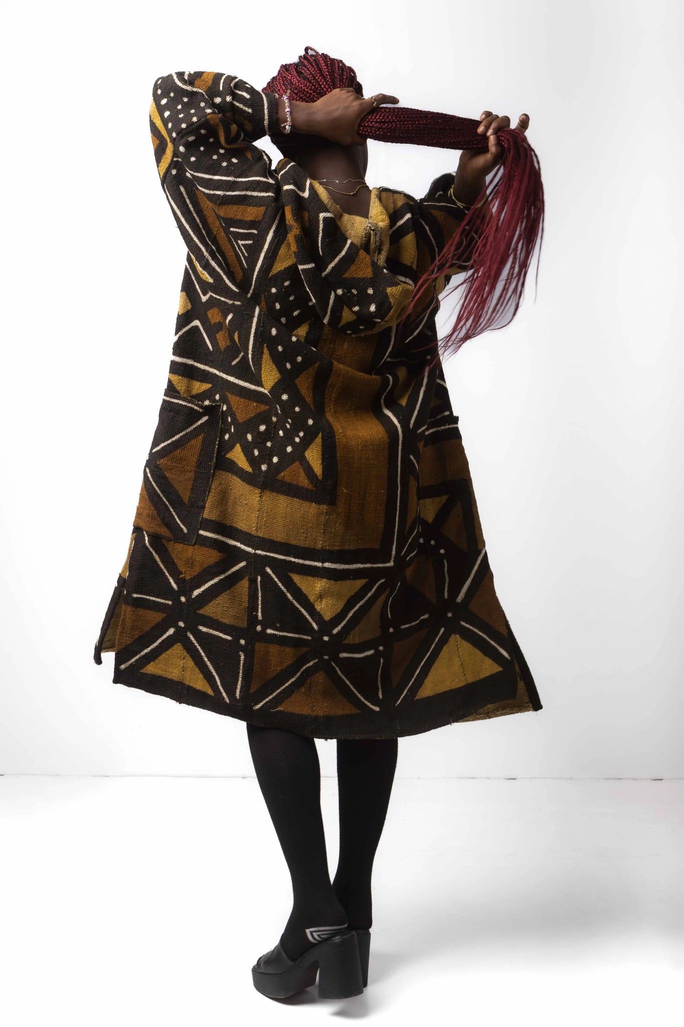 Earthenware Hooded Bogolan Cloak (Pre - Order)#african_fabric_ghana#