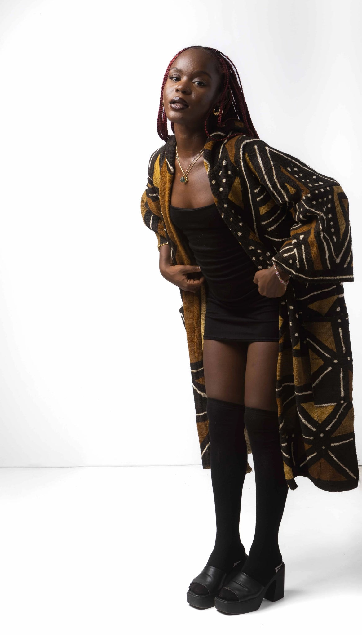 Earthenware Hooded Bogolan Cloak (Pre - Order)#african_fabric_ghana#