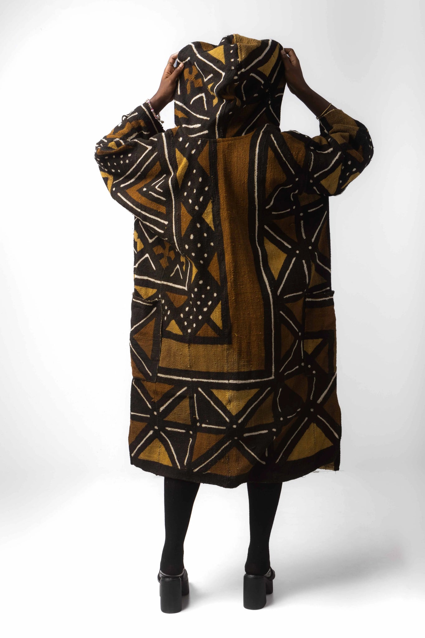 Earthenware Hooded Bogolan Cloak (Pre - Order)#african_fabric_ghana#