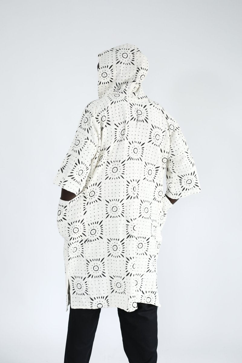 Eclipse Echo Hooded Bogolan Cloak#african_fabric_ghana#