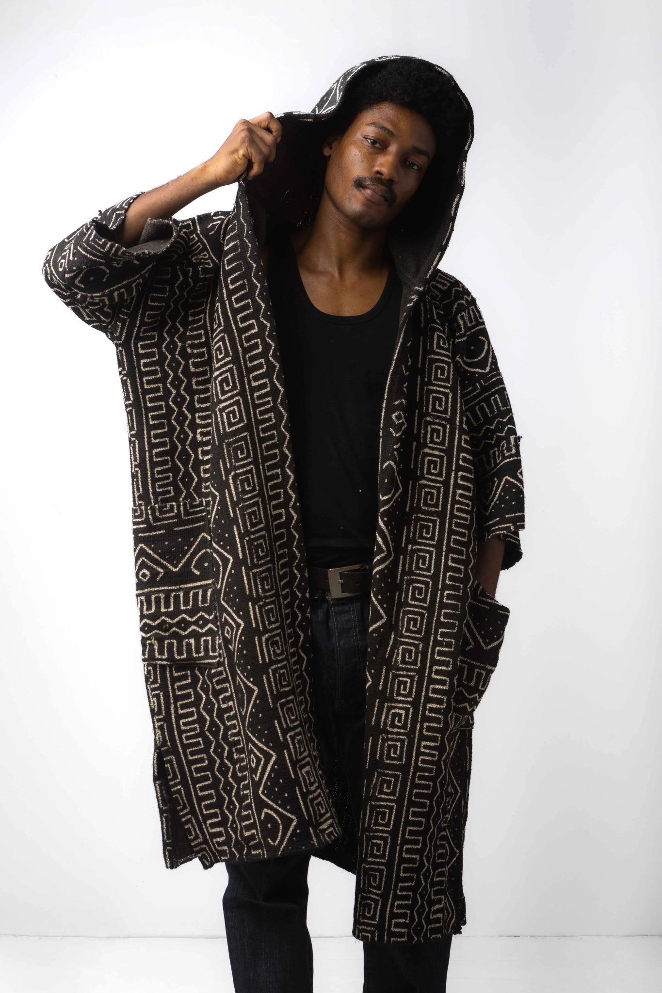 Everything Hooded Bogolan Cloak (Pre - Order)#african_fabric_ghana#