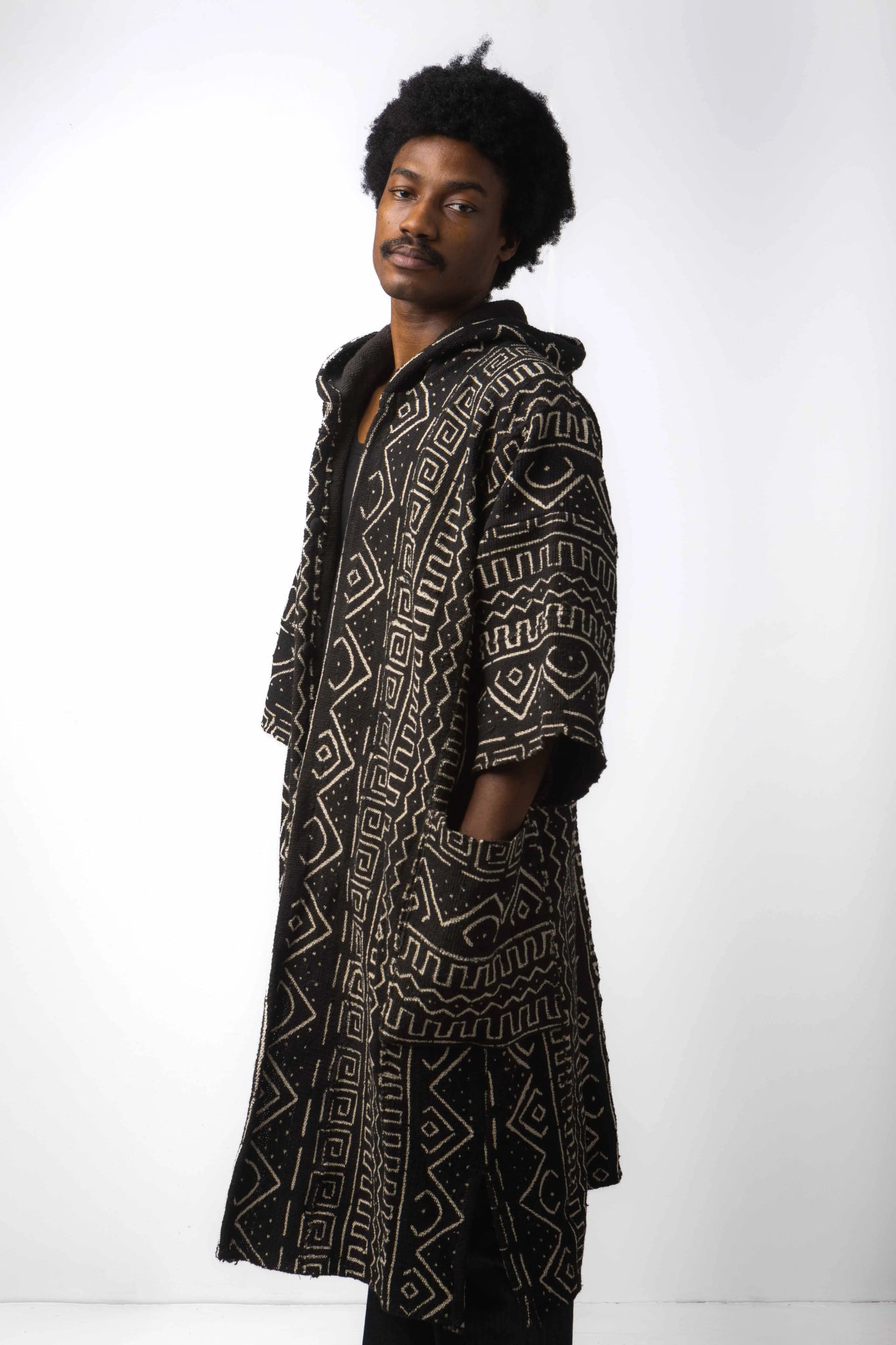 Everything Hooded Bogolan Cloak (Pre - Order)#african_fabric_ghana#