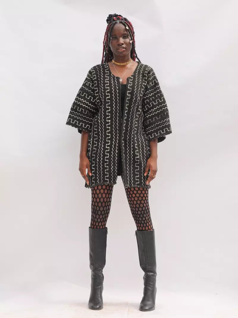 Fall In Line Bogolan Cloak#african_fabric_ghana#