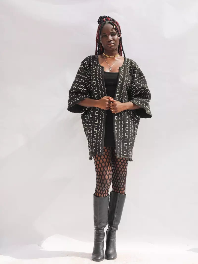 Fall In Line Bogolan Cloak#african_fabric_ghana#