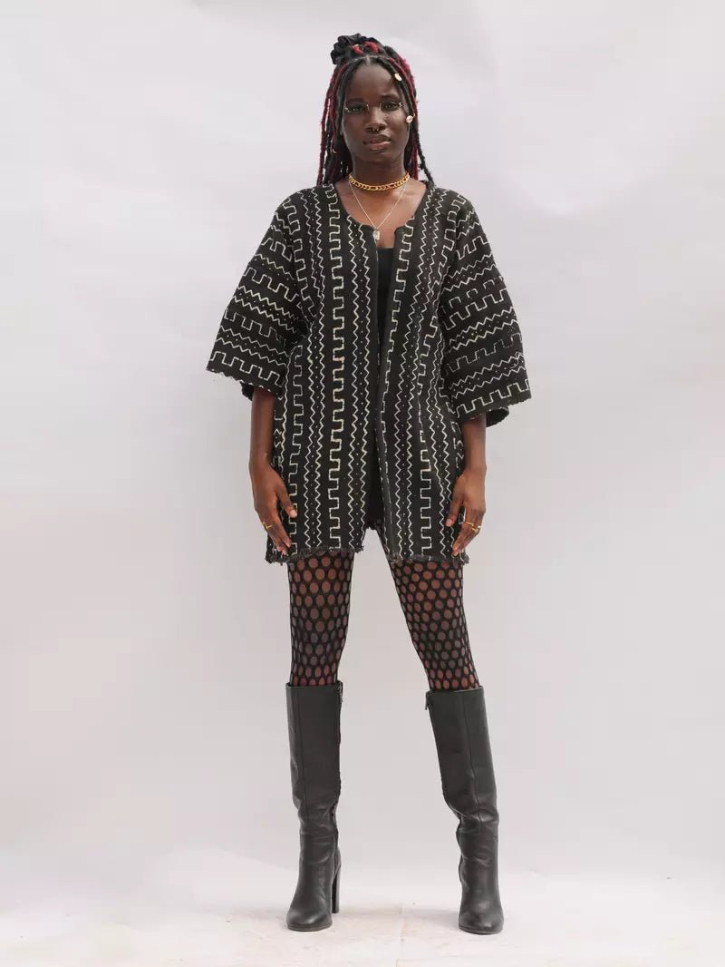 Fall In Line Bogolan Cloak#african_fabric_ghana#