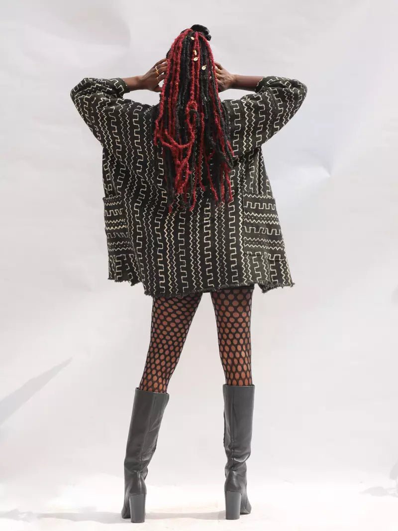 Fall In Line Bogolan Cloak#african_fabric_ghana#
