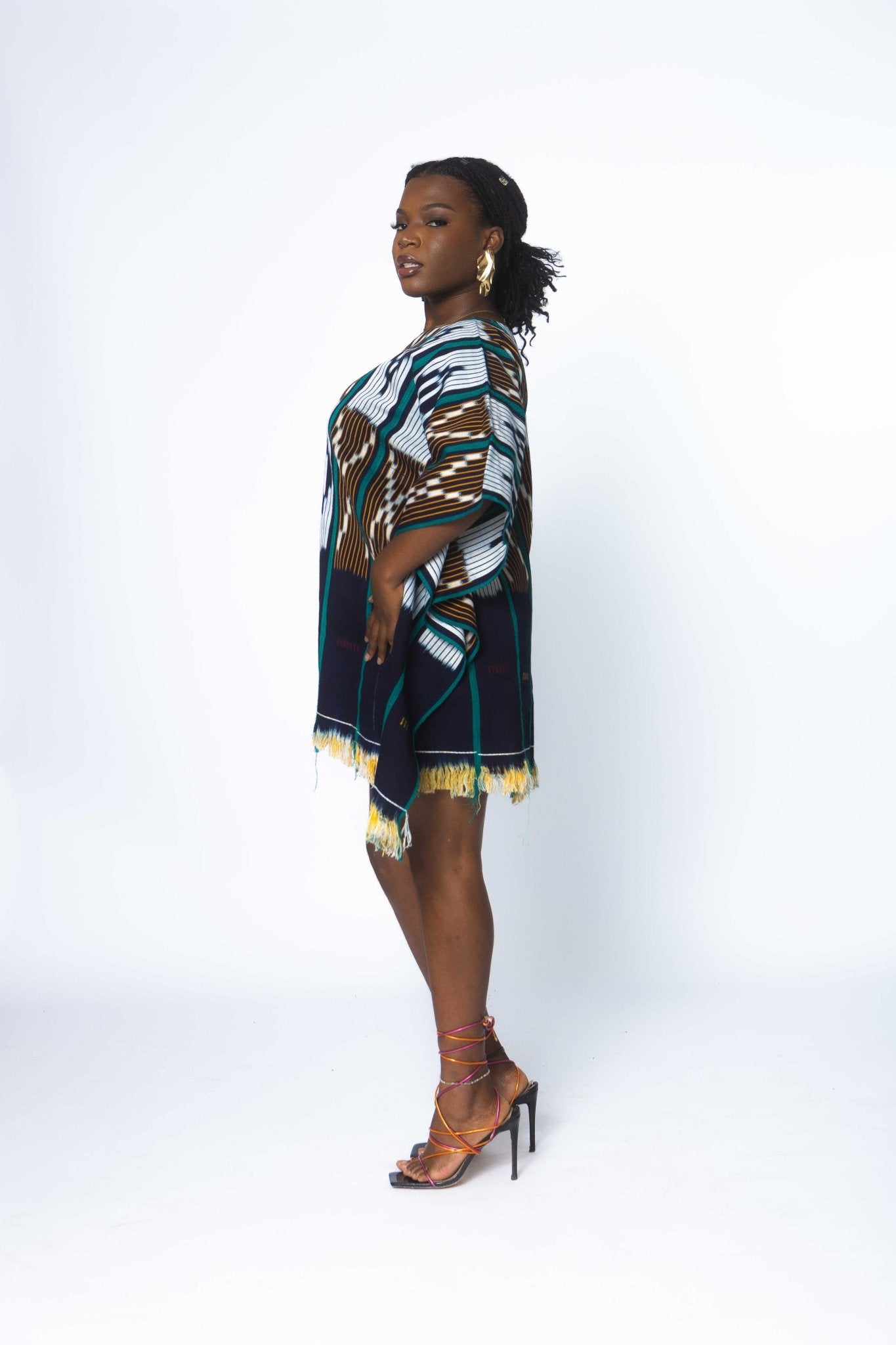 Fern Baulé Poncho#african_fabric_ghana#