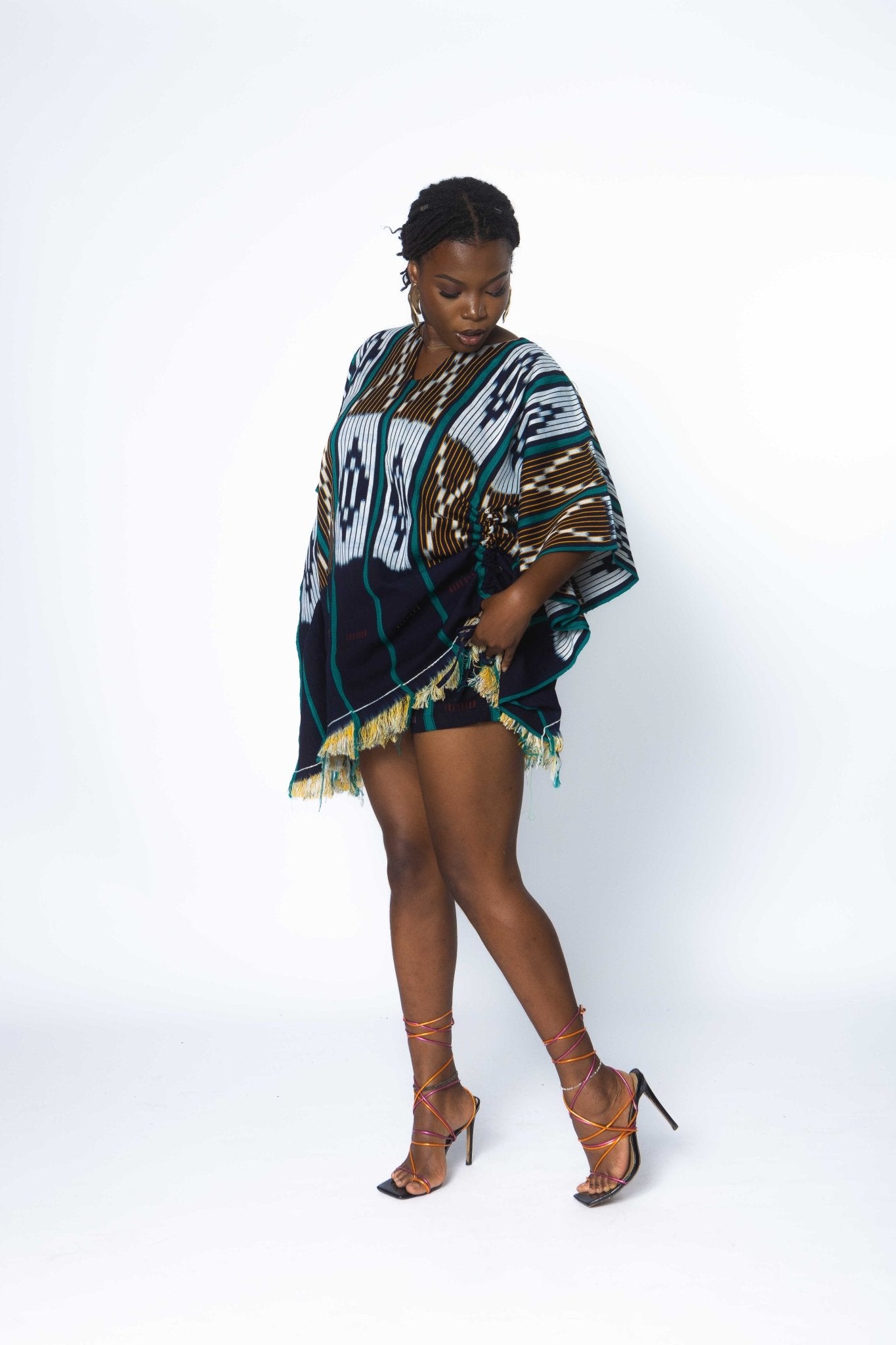 Fern Baulé Poncho#african_fabric_ghana#