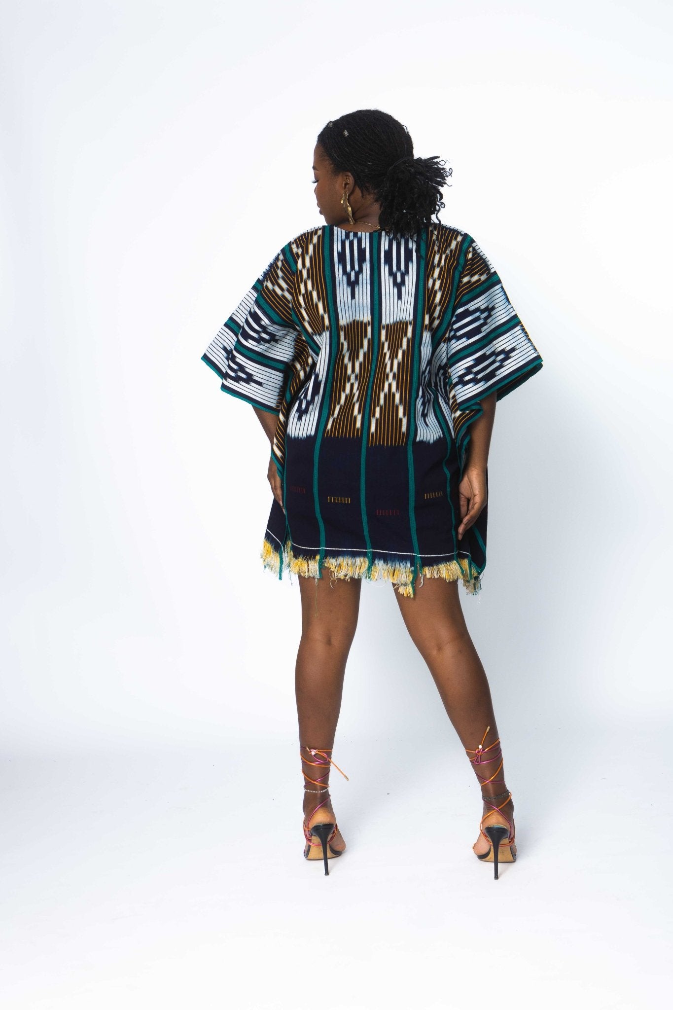 Fern Baulé Poncho#african_fabric_ghana#