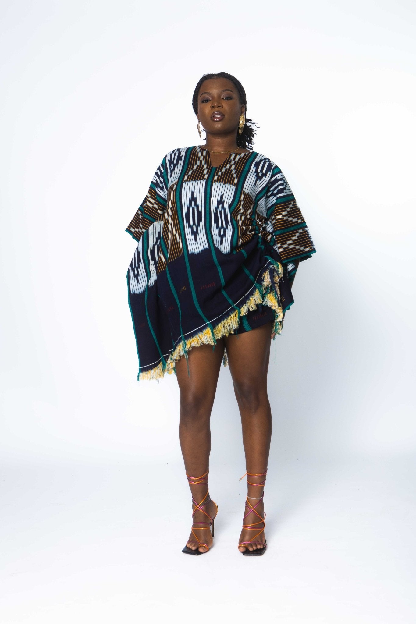 Fern Baulé Poncho#african_fabric_ghana#