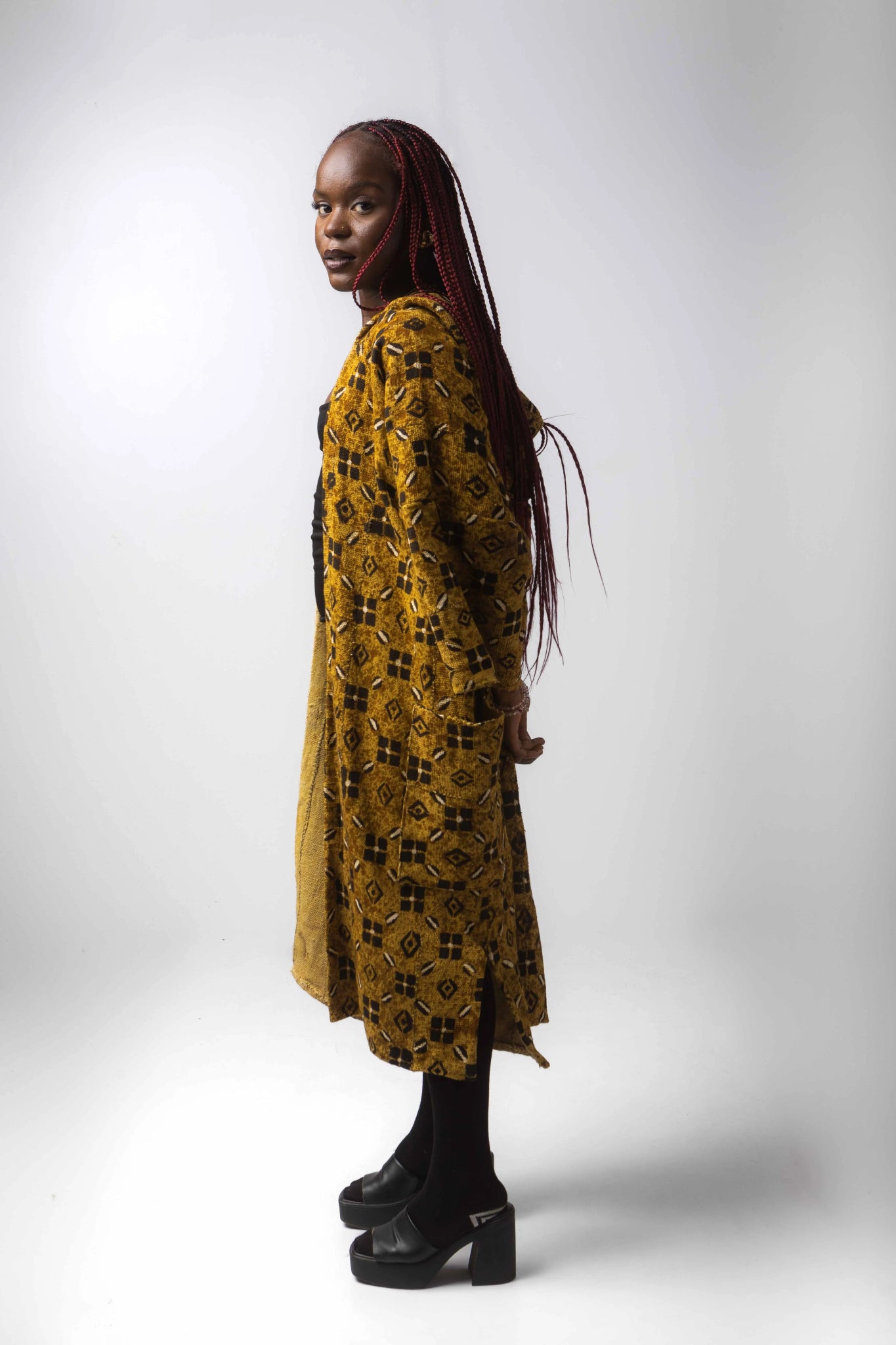 Freshwater Hooded Bogolan Cloak#african_fabric_ghana#